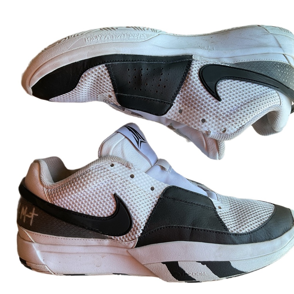 Nike Ja 1 'Scratch 2.0' sneaker White and Black Mesh Low-Top Sneakers - Picture 2 of 6